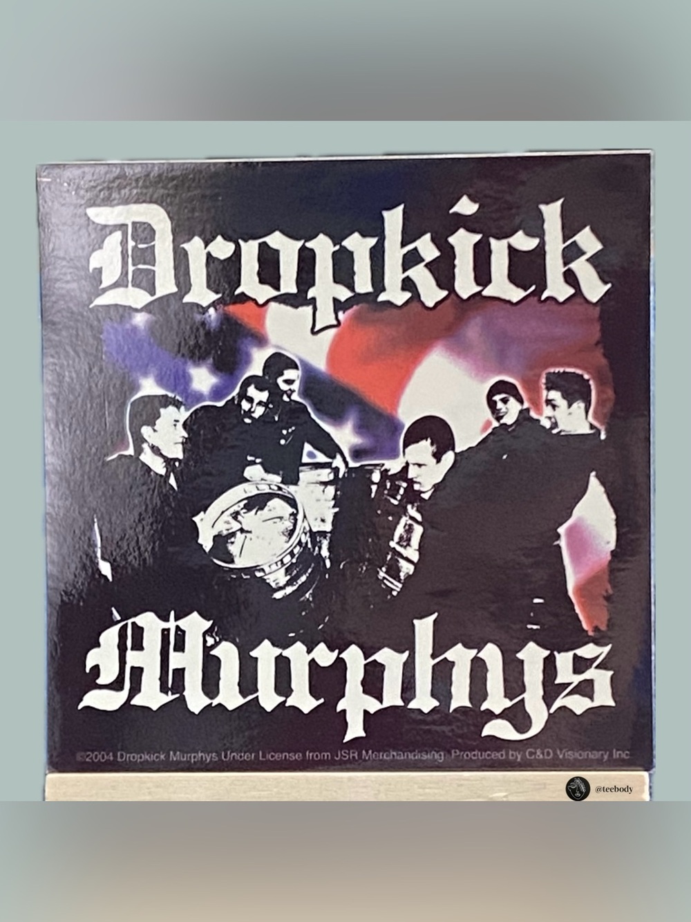 VTG Dropkick Murphys 2004 Band Square Sticker 4”x4”